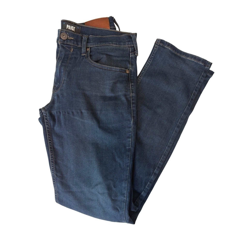 Paige Federal Slim Straight Jeans Dark Indigo Mens‎ 31 Premium Denim Stretch